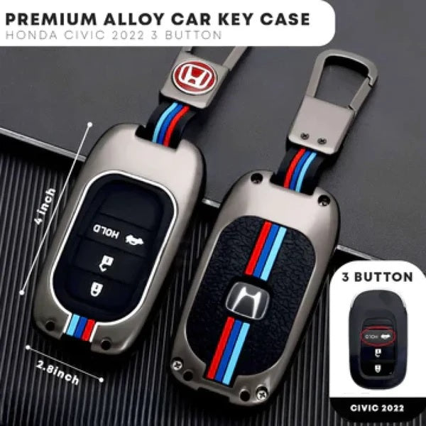  Honda Civic 2022-2025 RS 4 Button Zinc Alloy Metal Key case with keychain 