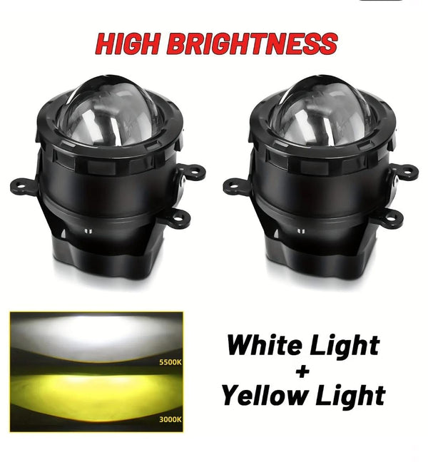 Universal Fog Light Projectors - Dual Color - High Brightness - MLI