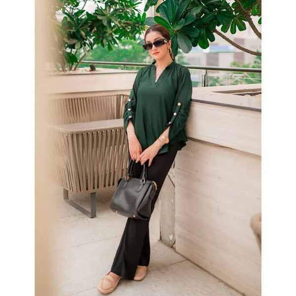 Turning Shirt Top (Emerald Green)