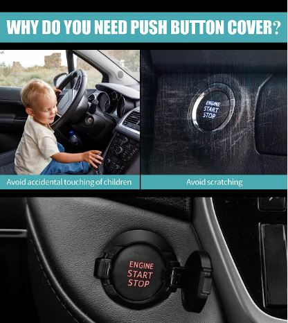 kia Push Start Button Cover in carbon fiber