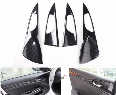 Honda Civic 2016-2021 Door lock handel covers in Carbon Fiber 4 piece